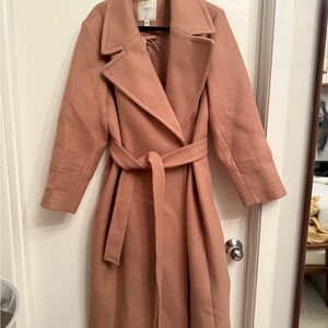 Tan wool trench coat